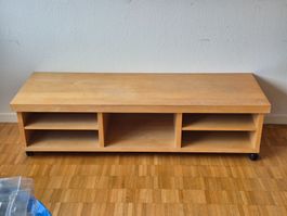 Lowboard Buche Rollen Fernsehtisch 150x40x50cm