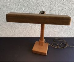 Lampe de bureau bois chêne vintage 1970