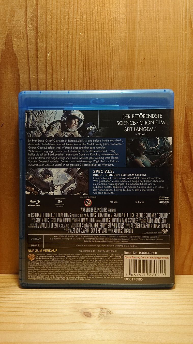 Tous les DVDs: GRAVITY Blu-Ray mit Sandra Bullock – D'occasion à Wilderswil par Exebub 1