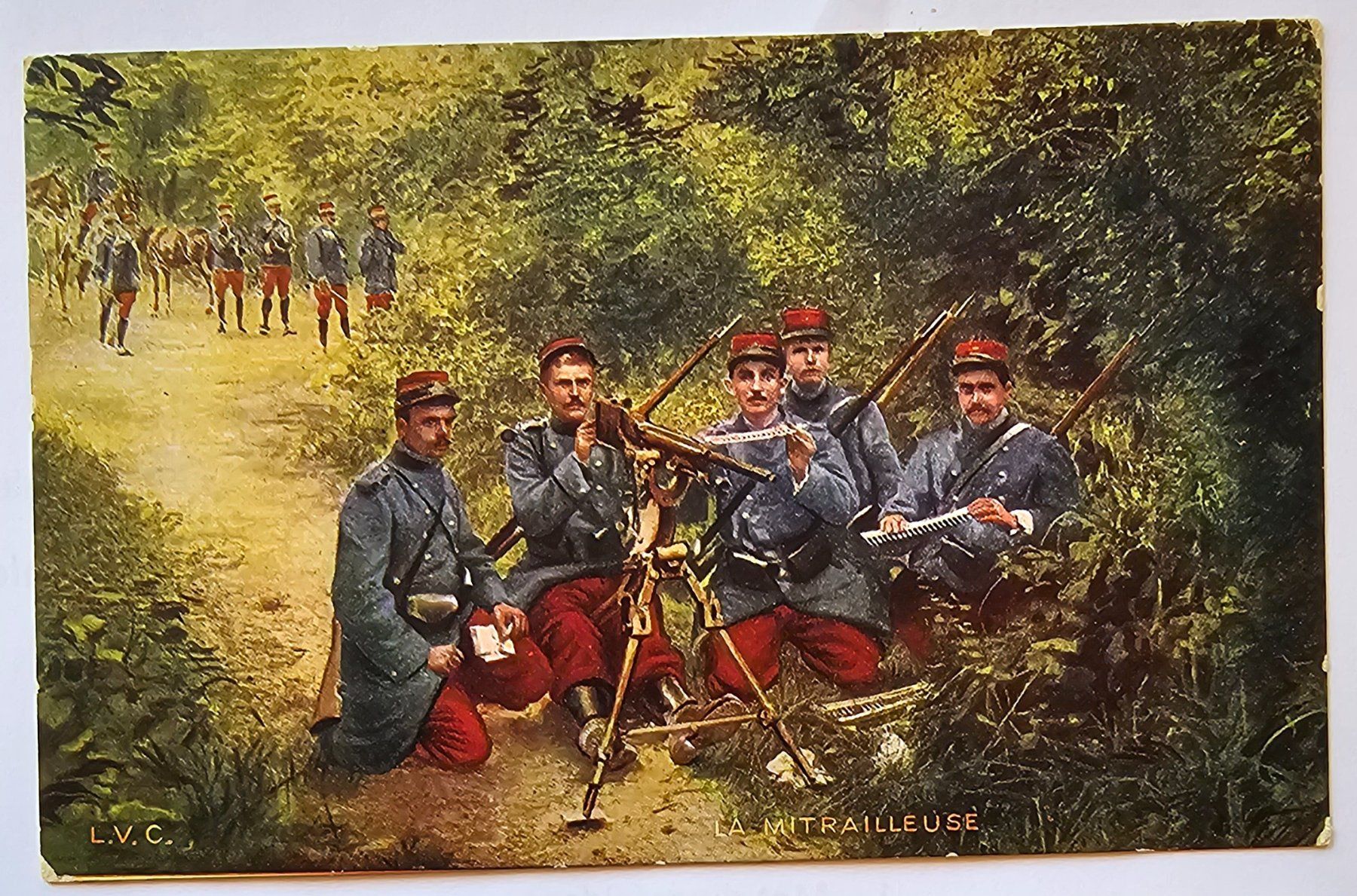 Cartoline postali: Carte miitaire - Mitrailleuse, 1915 – Usato da Les Valettes venduto da Nuba1