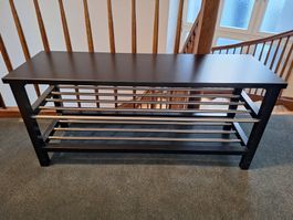 TJUSIG Ikea Bank mit Schuhablage, schwarz
