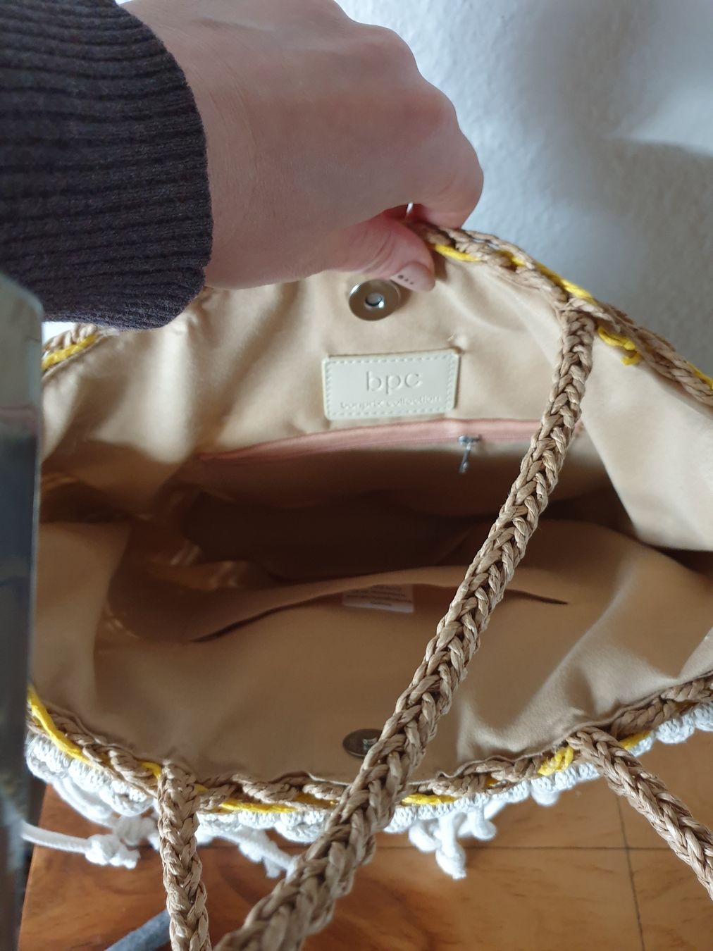 Taschen für Damen: Modischer Strohshopper mit Makramee boho Sommer Tasche – Neu (gemäss Beschreibung) aus Gelterkinden von Macrameed 1