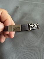 Bracciale Saint Laurent Pelle Argento logo YSL