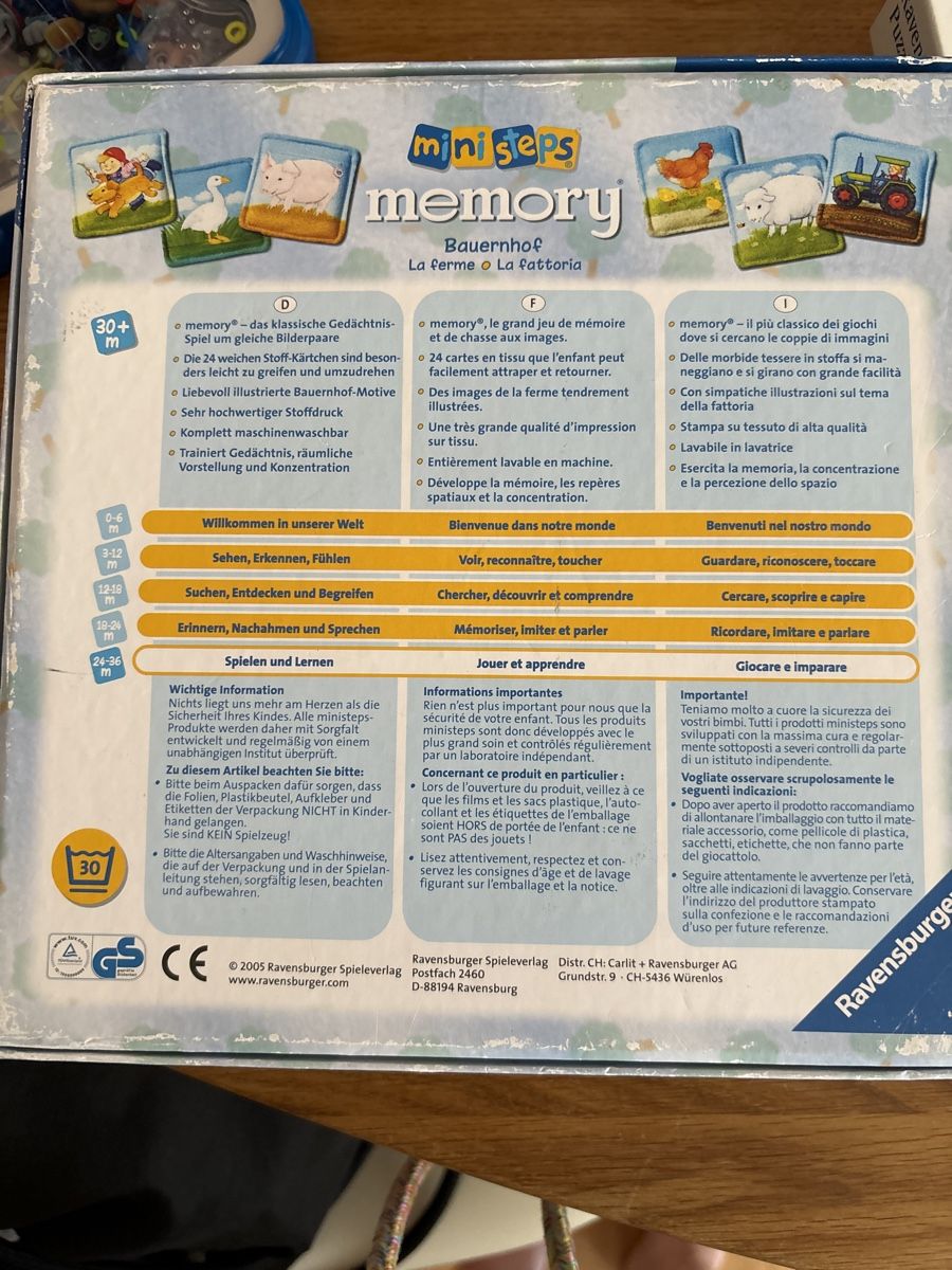 Ravensburger Spiele: Memory mit weichen Karten - vollständig – Gebraucht aus Zollikerberg von Boston1981 1