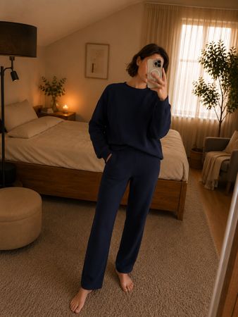 Comfy Christian Berg Loungewear Set Navy Blue S/XS
