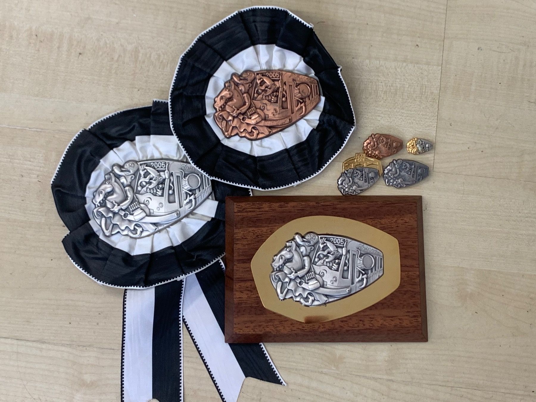 Basler Placchette & Badge: Basel 2005 Satz + Bijou + Zugsplaketten + COMITÉ – Usato da Basel venduto da fasnachtsoutlet1965