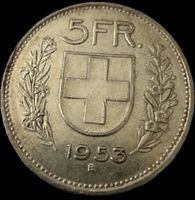 5 Franken 1953 Schweiz Guter Zustand