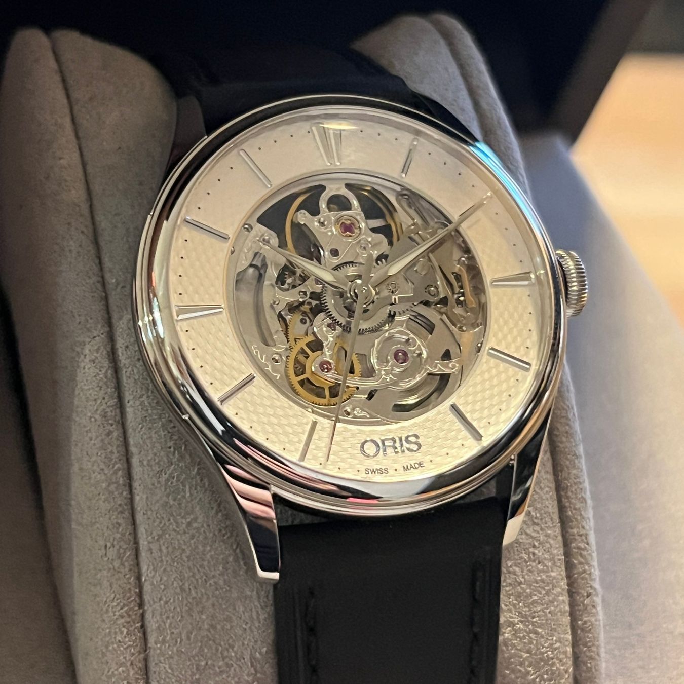 Oris Orologi: Oris Artelier Skeleton Automatic Silver Dial Full Set – Usato da Carouge GE venduto da Watchaser 1