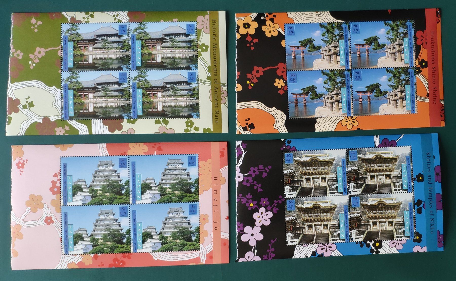 Tutti i francobolli: UNO Japan 2001 Div. ** Marken aus Heft / Couvert / Hefte – Usato da Volketswil venduto da Spacepanda 1