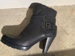 Walder Stiefeletten, Schwarz, Echtleder, Gr. 39, ...