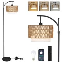 Stehlampe Rattanleuchte dimmbar mit Fernbedienung und App