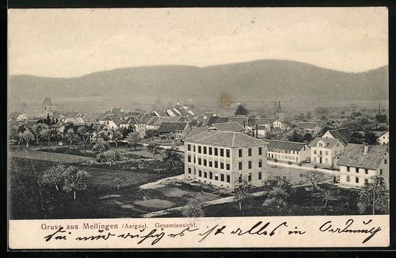 Cartoline postali: AK Mellingen /Aargau, Gesamtansicht – Usato da Berlin venduto da bartko-reher