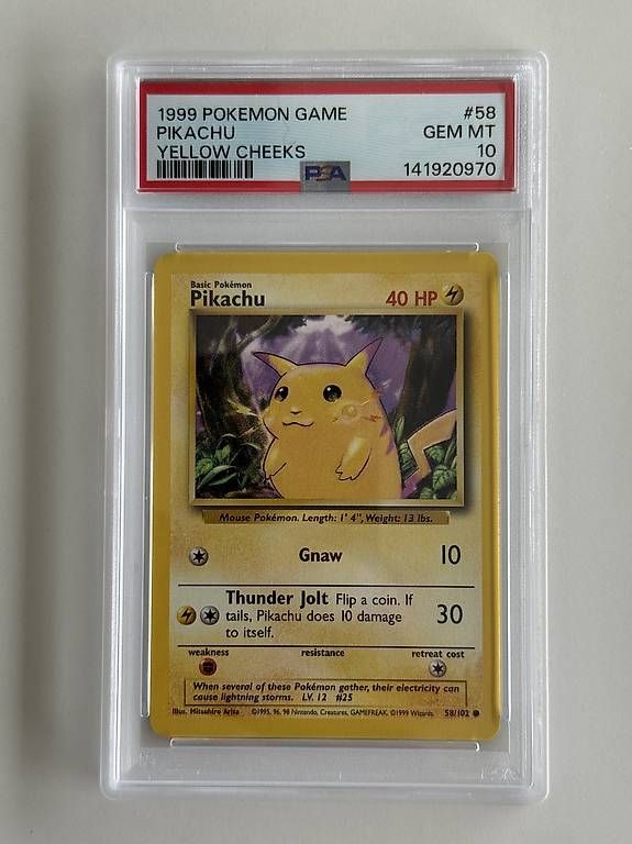 Carte collezionabili: Pokemon Base Set 1999 Pikachu Yellow Cheeks PSA 10 GEM MINT – Usato da Locarno venduto da RicardoFuentes