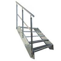 Stahltreppe 5 Stufen+Geländer 80x95cm
