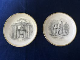 2er Set Villeroy & Boch Mettlach Tellerchen mit Schlossmotiv