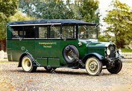Postauto Postkarte (Saurer 2AD von 1927) col