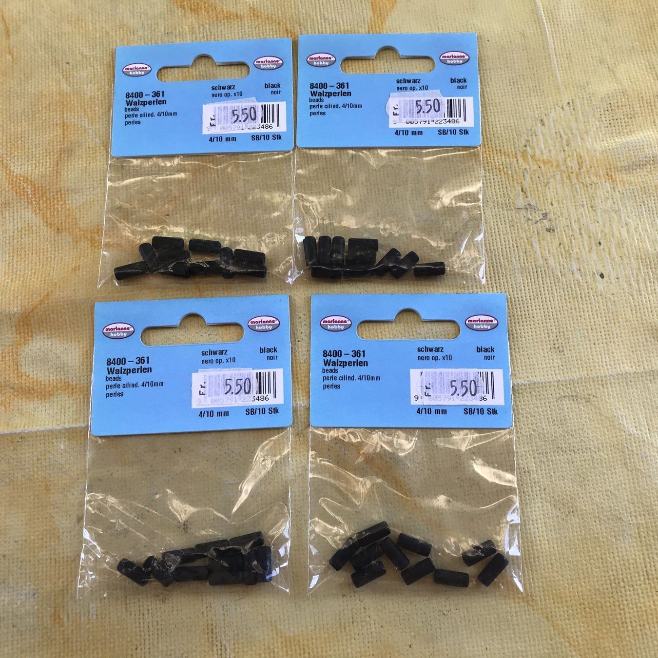 Perlen (unechte): LOT WALZPERLEN SCHWARZ – Neu und originalverpackt aus Ostermundigen von wini63 1