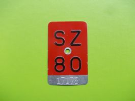 Velonummer / Fahrradnummer SZ 80