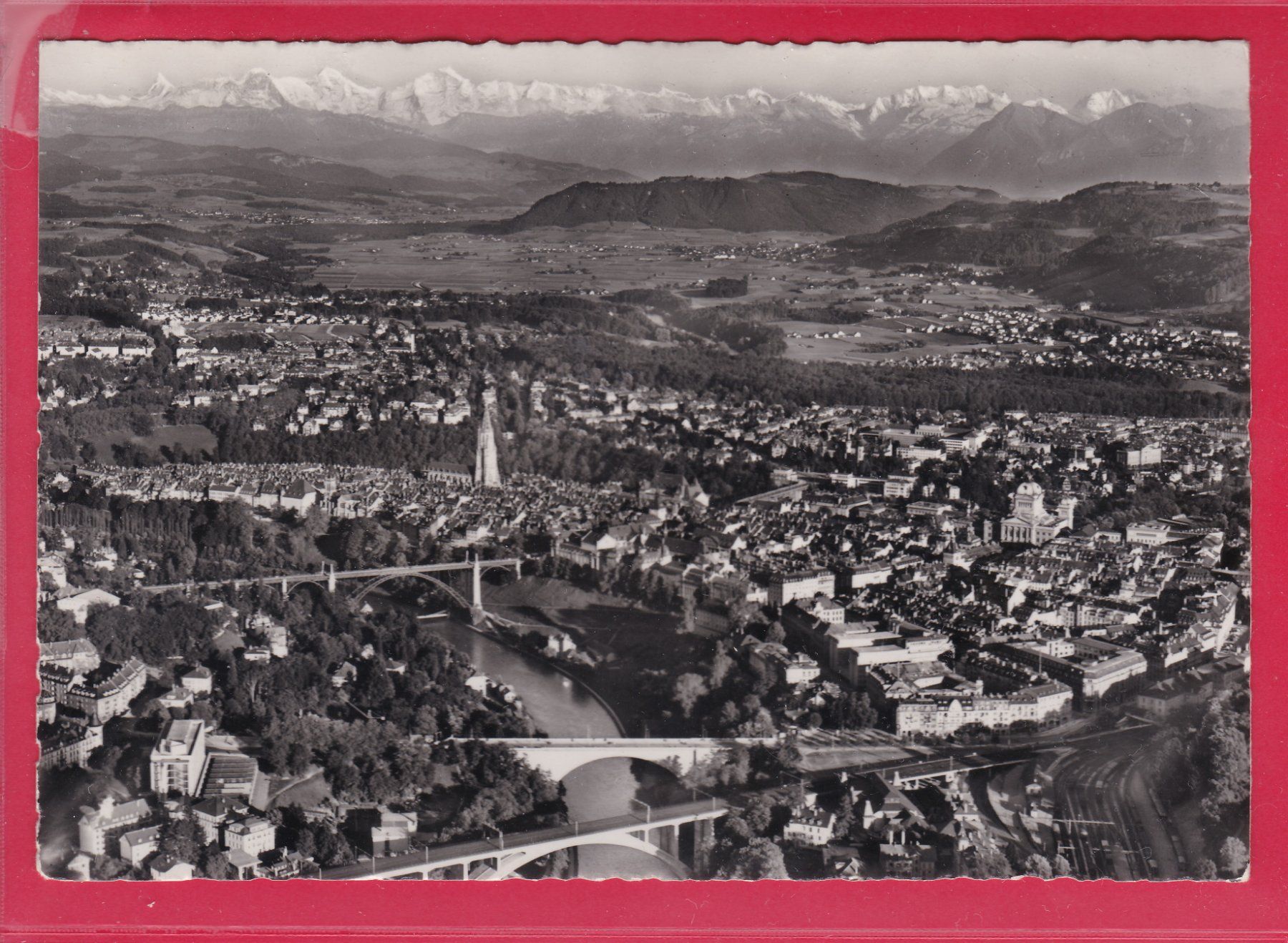 Ansichtskarten: FLIEGERAUFNAHME BERN, 24.6.1958 – Gebraucht aus Oberrieden von Gebirgsstelze