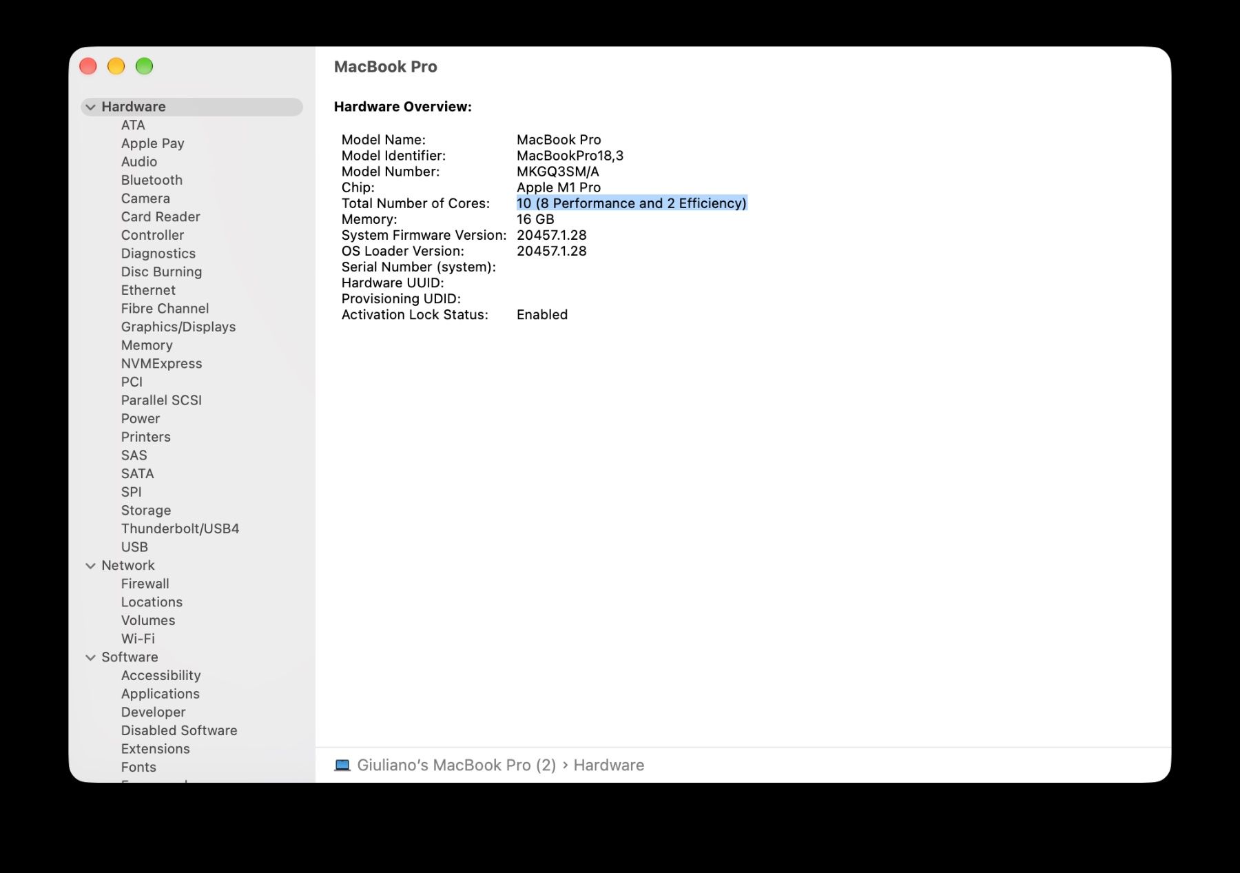 Apple Notebooks: MacBook Pro 2021 10C/16G 1To – Gebraucht aus Cottens FR von ginop 9