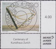 2010, Nr.1355 "Kunsthaus ZH" mit ET-Voll-Stempel +ECKTABS.