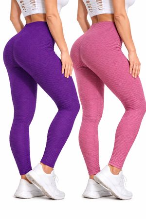 2x Damen Sport Leggings Push Up Fitness Gym Scrunch NEU M