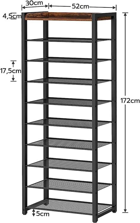 Yusong Schuhregal – 4-stöckig, Metall Mit MDF-Platte, Weiß, 58x20x62 Cm, Für Bis Zu 12 Paar Schuhe, Eingangs-Organizer