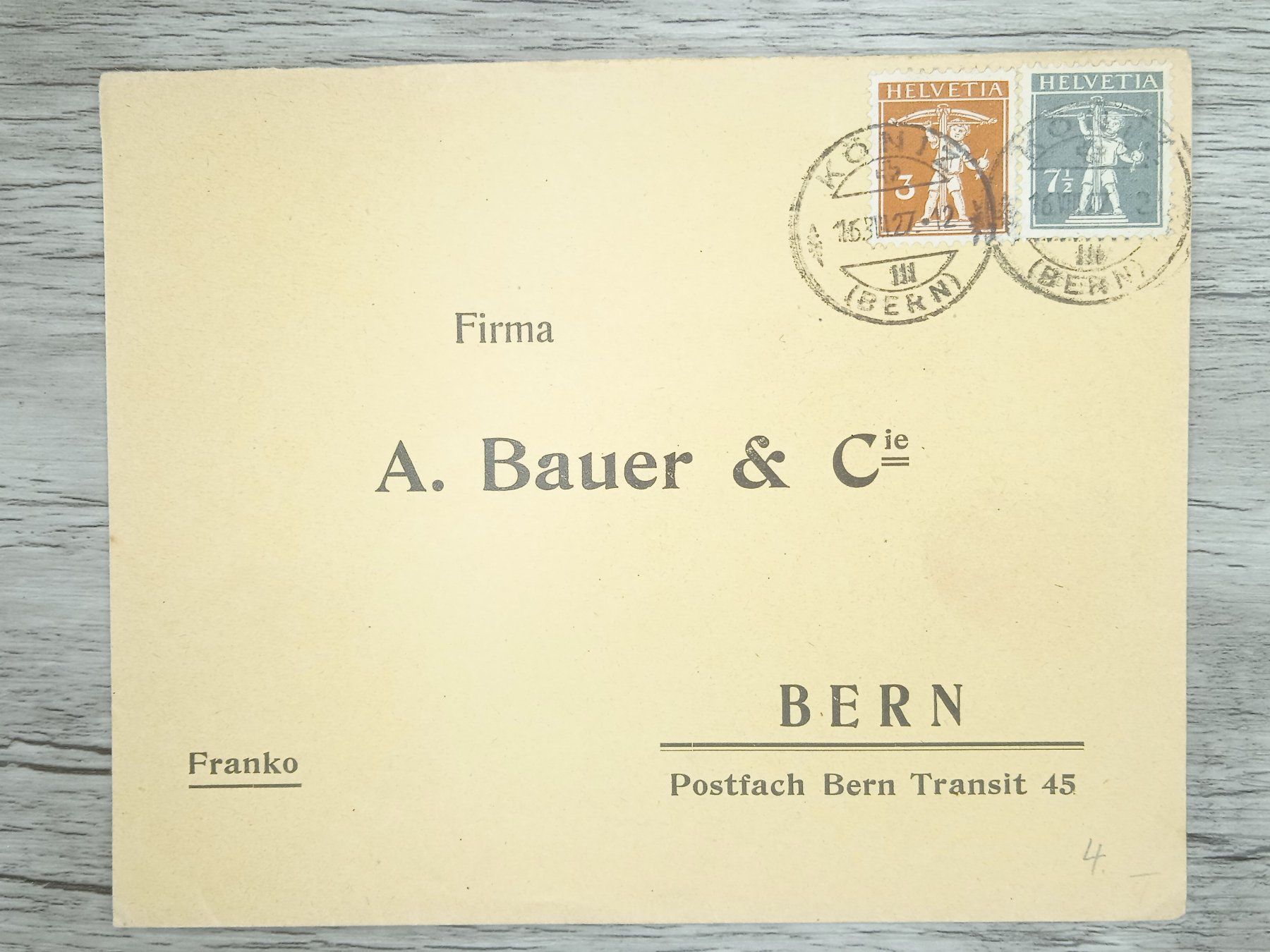 Alle Briefmarken: TR70 Enveloppe + Timbre Suisse 1927 – Gebraucht aus Cousset von Patrick_Collections