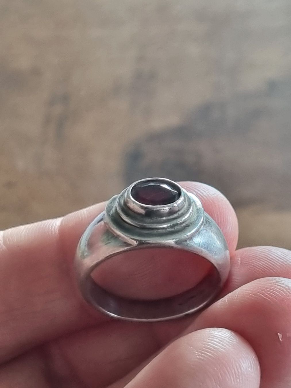 Ringe: Schöner massiver 925 Silber Granat Ring 54 – Gebraucht aus Beckenried von lou_two