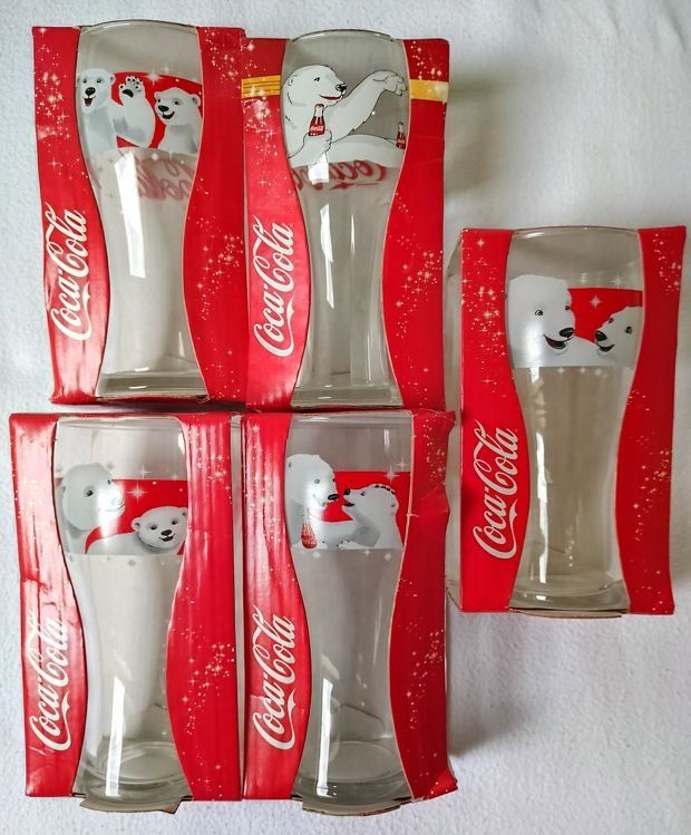Tasses: 5 Coca Cola Tassen mit Eisbären – Neuf avec emballage d'origine à Basel par Dan_BS