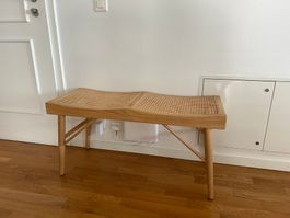 Banquette en bois et rotin ZARA HOME (Largeur 95 cm)