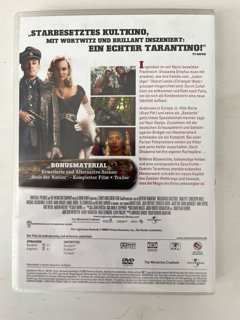 Tutti i DVDs: Inglorious Basterds (2009) DVD - Quentin Tarantino – Nuovo (secondo la descrizione) da Sierre venduto da black.box 1