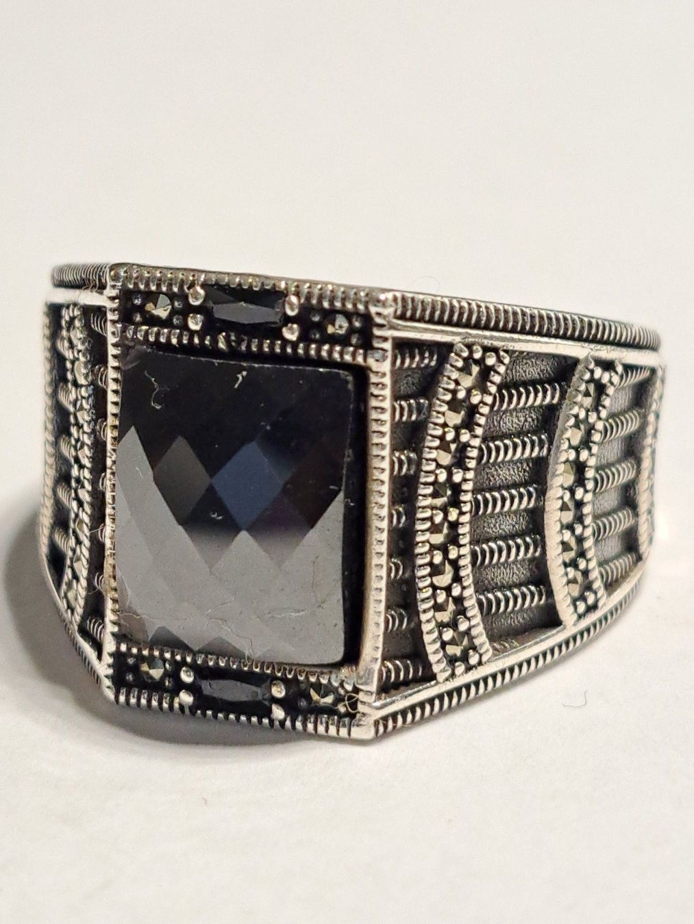Ringe: 0043 - Bague en argent, Onyx, taille 62 – Neu und originalverpackt aus Neuchâtel von NIDAVELIR 1