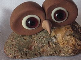 Eule Figur Iat Naturstein Handgemacht siehe Foto