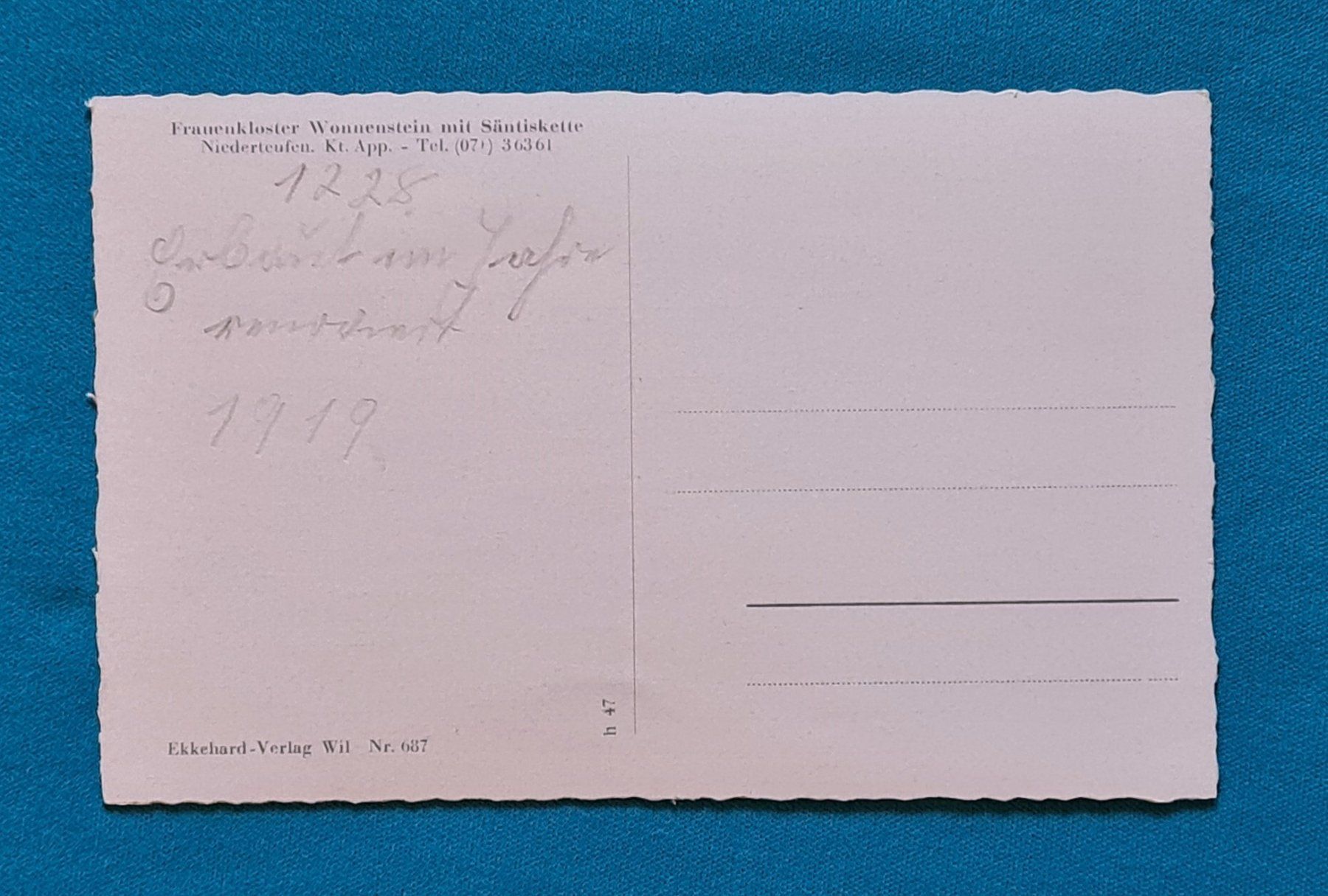 Cartoline postali: Ansichtskarte Frauenkloster Wonnenstein Appenzell – Usato da Saland venduto da V-Tour 1