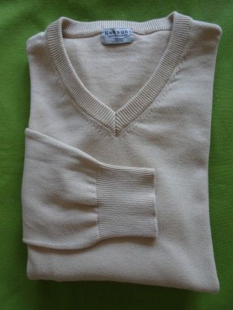 Strickpullover Herren beige, Gr.52-54, 100% Baumwolle