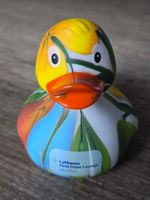 Lufthansa First Class Badeente Gummiente Ente Flower Power