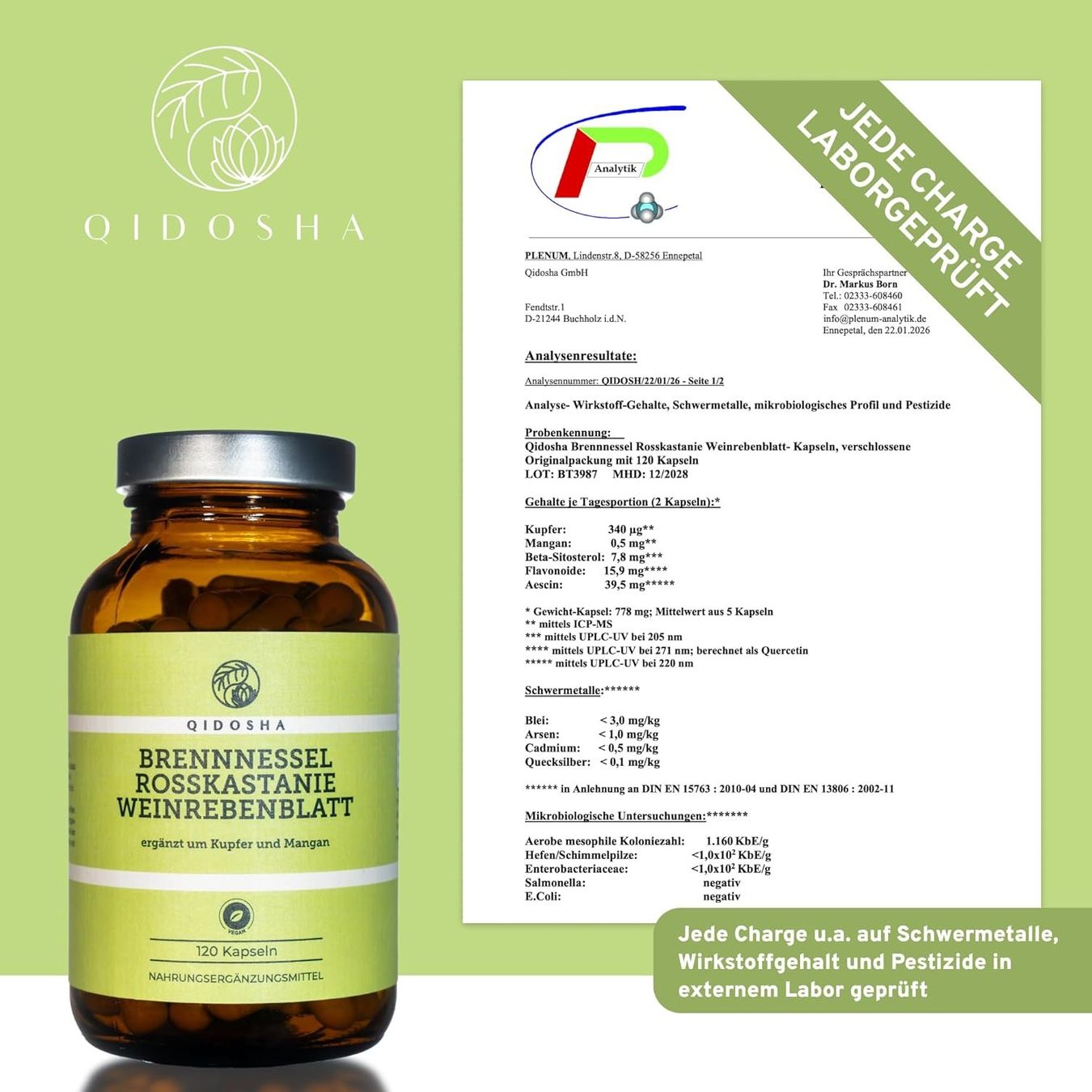 Lebensmittel & Spezialitäten: Brennnessel Komplex Kapseln Rosskastanie – Neu und originalverpackt aus Suhr von SchnapperCH 3