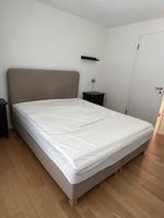 Boxspringbett beige mit Kopfteil