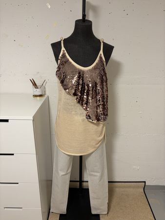 Louis Vuitton Tank Top beige Pailletten Grösse S neuwertig