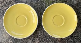2 Rössler Teller Gelb -  Unterteller 15.5 cm
