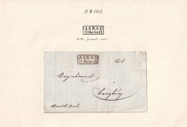 1849 Faltbrief AARAU - LENZBURG