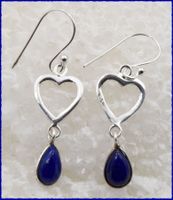 Lapis Lazuli Herz Ohrhänger 925 Silber