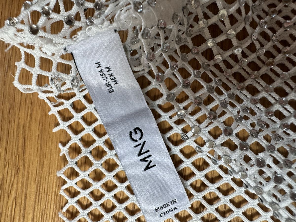 Mango Top: Mango Netztop, weiss mit Strass, Grösse M – Nuovo (secondo la descrizione) da Seon venduto da noe_zz6w 1