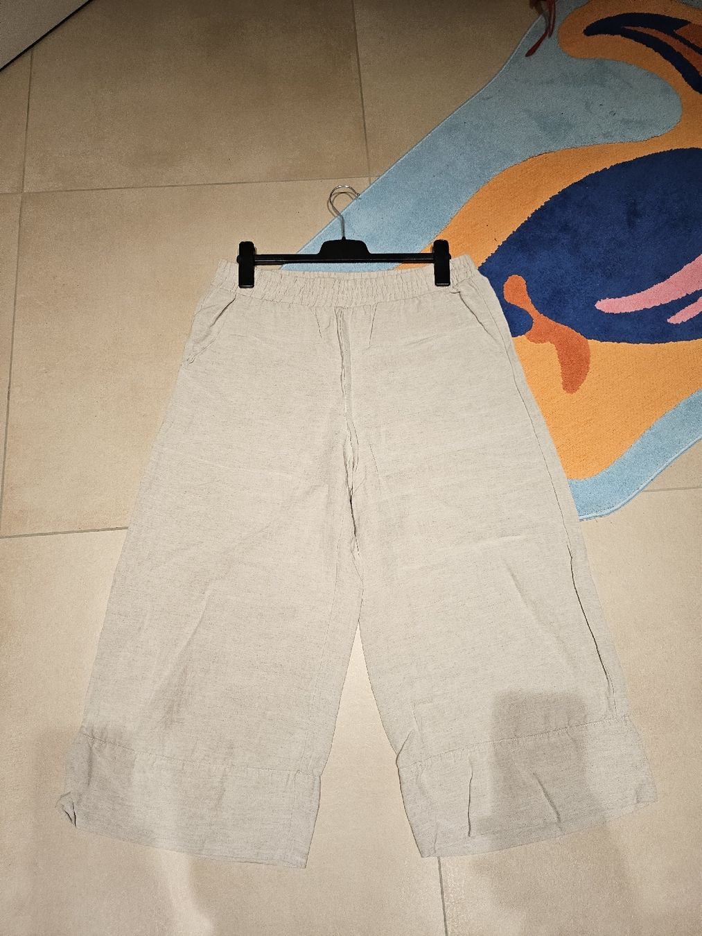 Tchibo Pantaloni: Tchibo Culotte Leinen Viscose gr.44 beige – Usato da Allschwil venduto da na.wi.90 2