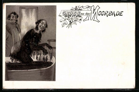 Ansichtskarten: Lithographie Jüdischer Mann im Moorbad – Gebraucht aus Berlin von bartko-reher