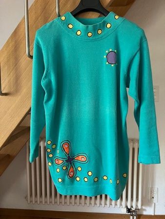 Pull/tunique vintage100% coton turquoise