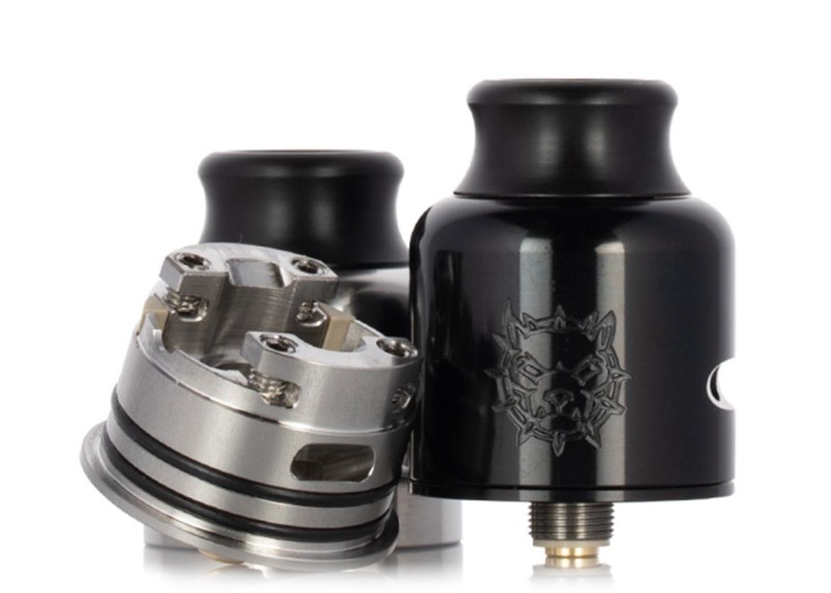 Altri Prodotti per fumatori: Damn Vape RDA Singel Coiler /Cap Schwarz und Glas – Nuovo e nell'imballaggio originale da bauma venduto da Feldi1876