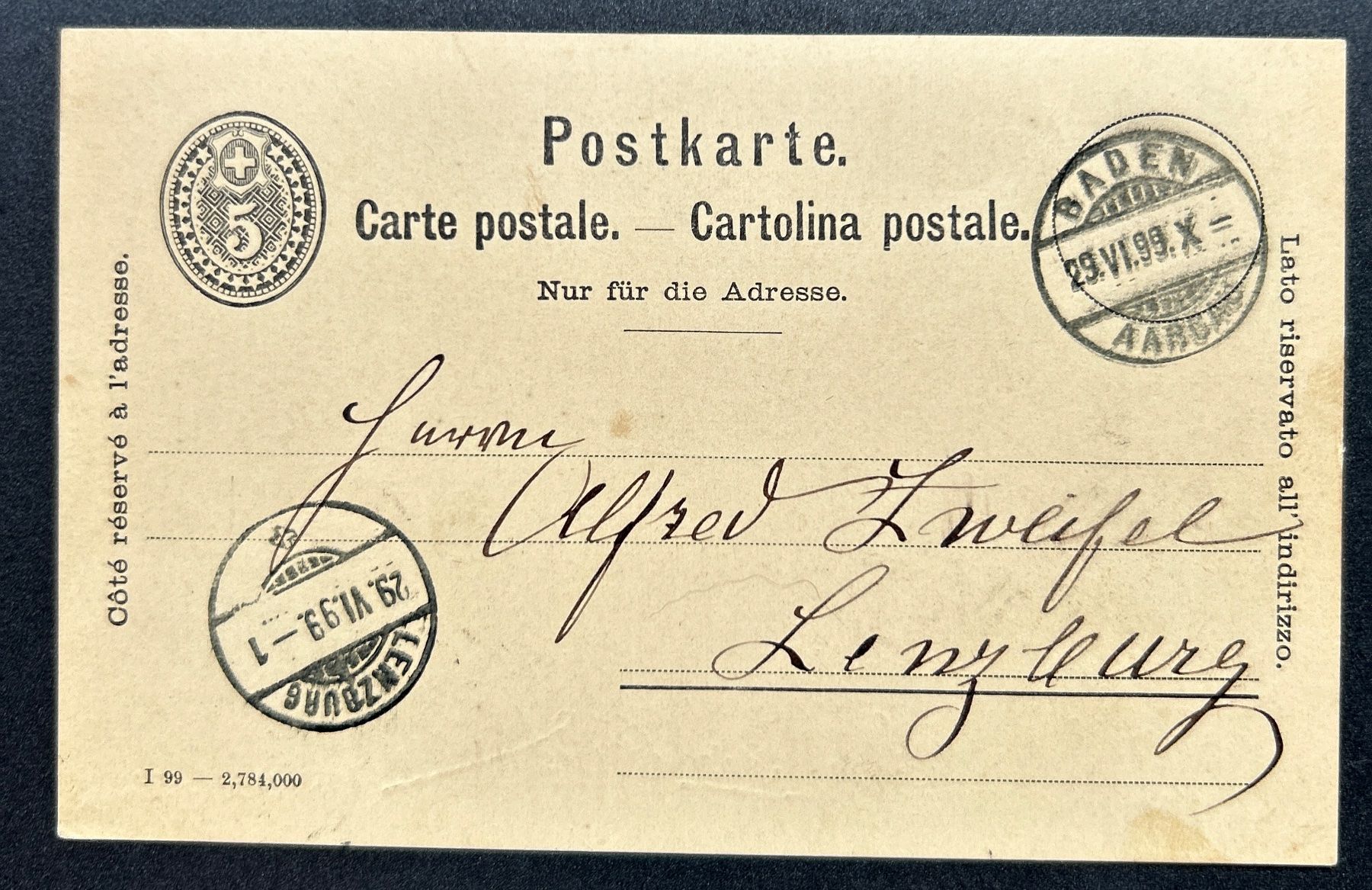 Tutti i francobolli: Ganzsache Suchard 1899 – Usato da Untervaz venduto da buesmig 1