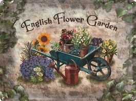 Blechschild - English Flower Garden